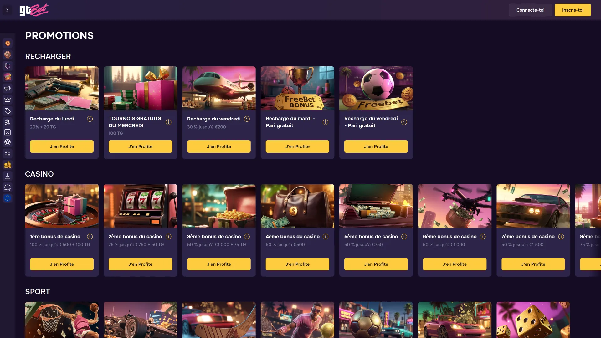 Consultez la page des promotions sur GTbet pour bénéficier de bonus réels.